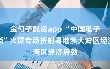 金勺子配资app “中国电子第一街”火爆专场折射粤港澳大湾区经济后劲